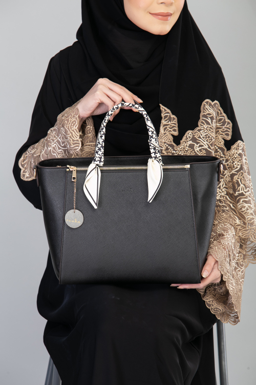 Rauda Two-Tone Tote - Black & Graphite Gray